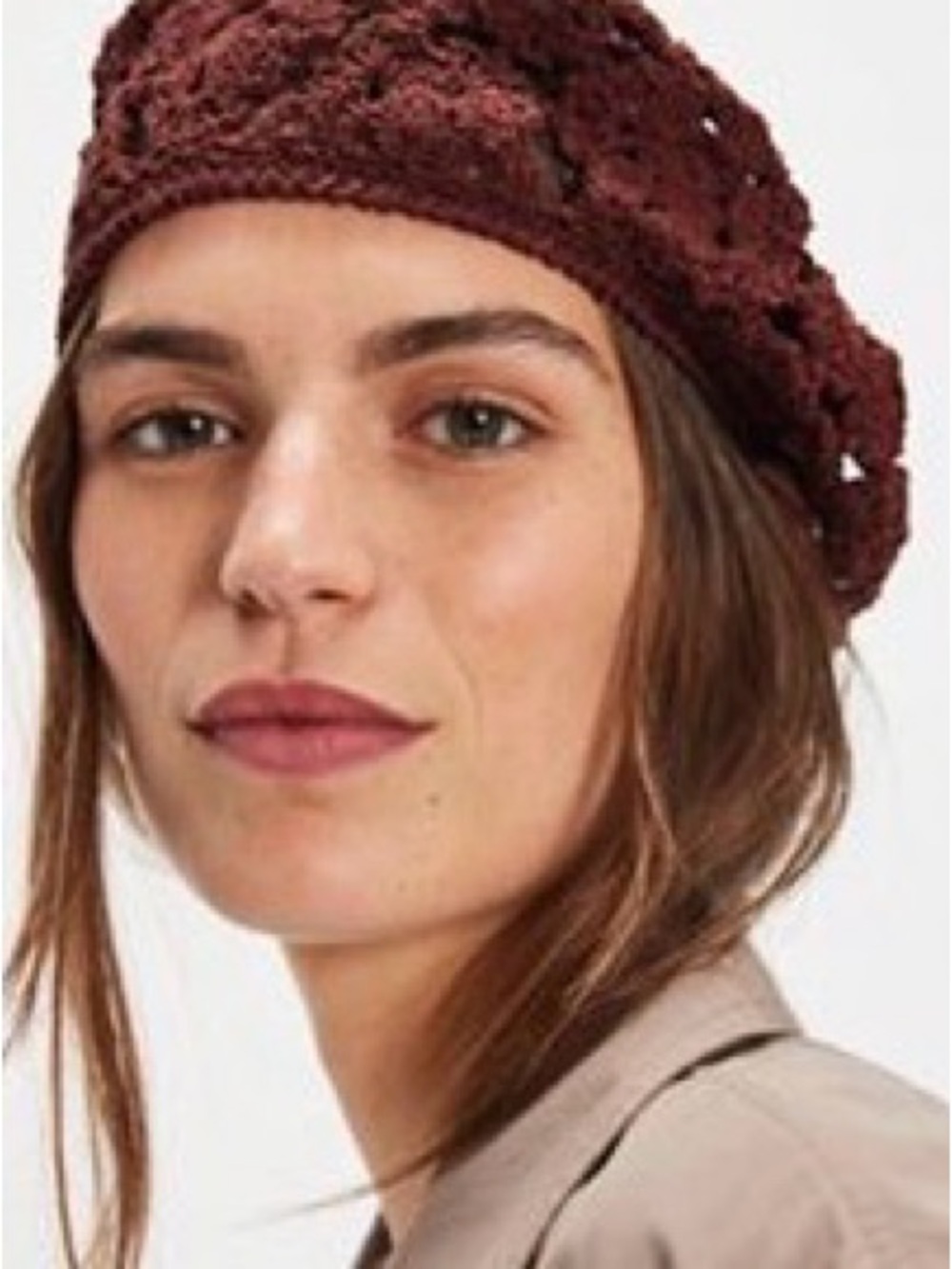 Free People Crochet Beret